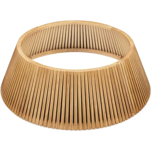 Best Choice Products 36in Christmas Tree Collar, Solid Wood Slatted Tree Skirt Holiday Accessory for Home