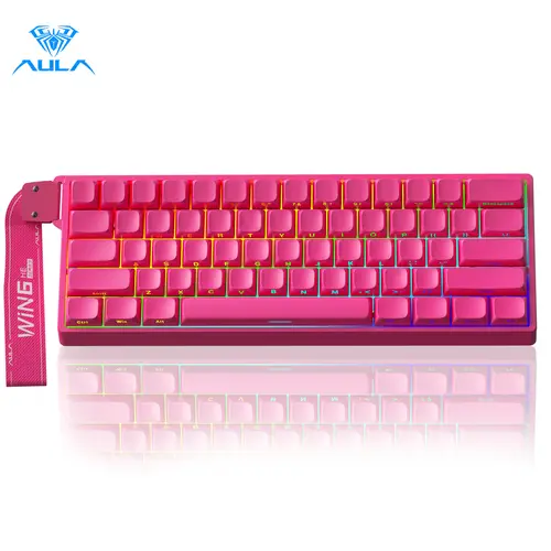[New]AULA WIN60/68 HE PRO Magnetic Switch 60%Wired Mechanical Gaming Keyboard(Rose Red), 8000Hz Polling Rate,Hot Swappable, Adjustable Actuation Rapid Trigger Mode, RGB Backlit,60 Percent Small Keyboard Gaming Accessories TikTokShopBlackFriday,summerwins