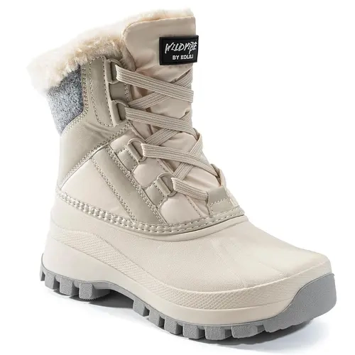 KOLILI New Women's Plus Velvet Thickened Snow Boots Retro Heightened Duck Boots Classic Non-slip Outdoor Hiking Boots