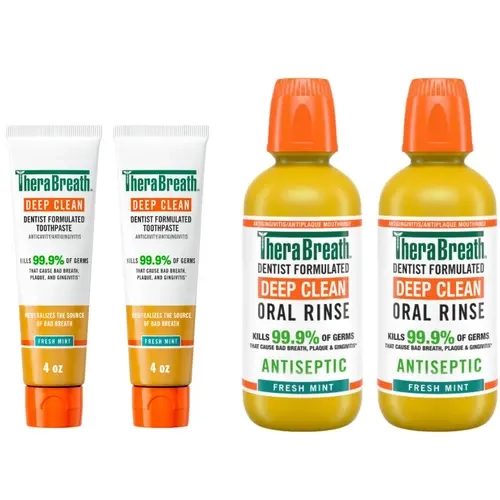 TheraBreath Deep Clean Toothpaste Rinse Bundle