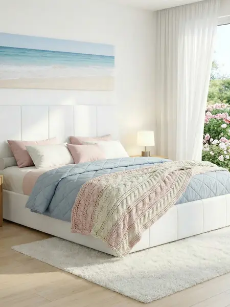 SHA CERLIN Elegant Velvet Wood-Framed Bed Frame - Wide Vertical Stripe Headboard, Solid Wood Slats Support, No Mattress, Multiple Sizes (Full, Queen, King) for Home Decor, Slatted Bed Base, Modern Bedroom Furniture
