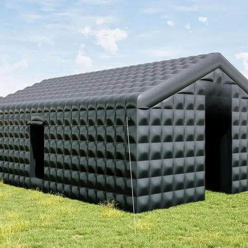 Amerlife Sturdy Large Size Black Oxford Fabric Outdoor Canopy Tent - Inflatable Party Gazebo with 2 Wide Side Doors, DIY Logo Entrance, Sandbag Anchoring, PVC Bottom Durable, for Party/Wedding Events, Home Makeover Gift (2 Packages) #TikTokShopFallDealsFo
