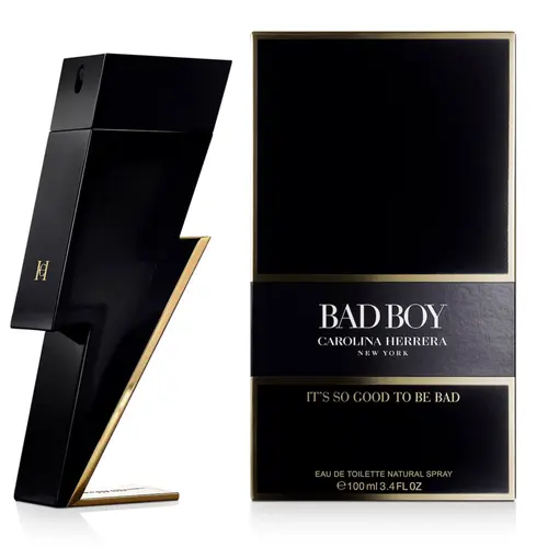 Carolina Herrera Bad Boy Eau de Toilette Spray for Men 3.4 Oz | Spicy Oriental Perfume with Pepper, Sage, Tonka Bean & Cacao