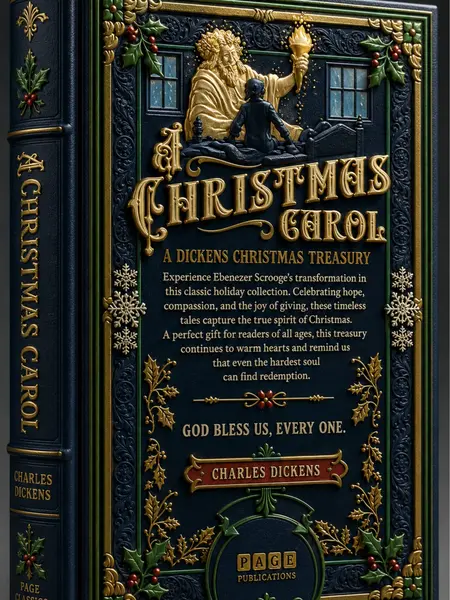A Christmas Carol by Charles Dickens - Dickensian Holiday Literature Book, Victorian Classic, Ebenezer Scrooge, Redemption-Themed Debossed Deluxe Hardcover (Treasury Masterpiece)
