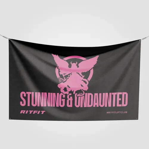 RITFIT Bold Standard Sports Theme Wall Flag - Decorative Tapestry Mural with Pink Graphic Print, Home Gym Room Decor, Hanging Art Accessory, Tapestry Wall Mural