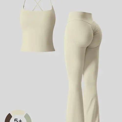 Women's Sportswear Two-Piece Set High-Strength Support Yoga Quick-Dry Form Fitting Activewear Tight-Fit Fitness Clothing Casual Sports Wear