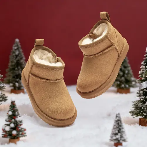 Balabala Kids' Unisex Ankle Booties - 1-18Y, 3-4Y Fit Option, 1 Pair, Solid Stylish Design, Cozy Water-Resistant, Non-Slip Grip, Round Toe for Young Explorers