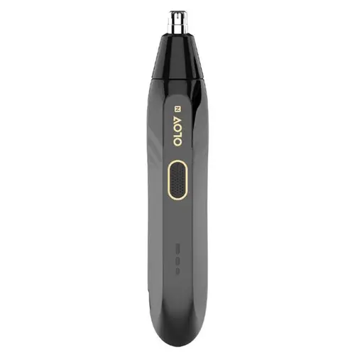 OLOV Electric Nose Hair Trimmer - Cordless Trimmers, USB-C Rechargeable, Waterproof for Wet and Dry Environments, Stainless Steel 360° Dual Blades, Matte Rubber Handle, Easy to Clean, Black Gold, Box-Included Personal Care Appliance, Dad Gift
