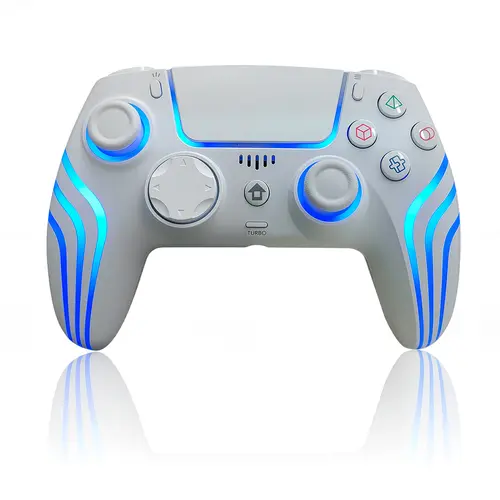 JORREP Anti-Drift Hall Effect PS5/Pro controller ，7 RGB Colors Dual Vibration Turbo 6-Axis Gyro Programmable Buttons 3.5mm Headset Jack 1500mAh Battery Wired Adjustable Gamepad Compatible with PC MAC iOS Android 10 Steam Deck