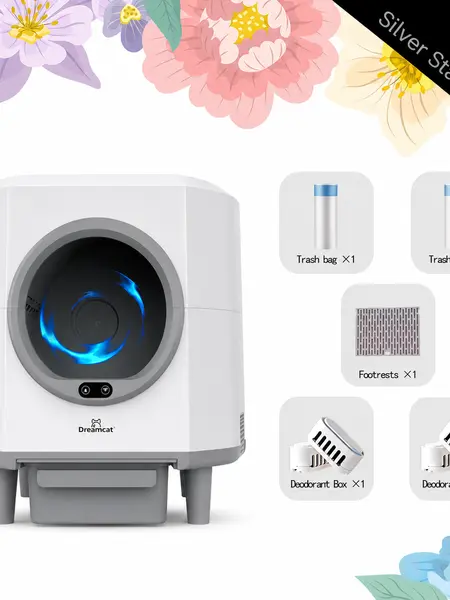 Dreamcat Smart Low-Noise Automatic Self-cleaning Household Cat Litter Box 80L,Hands-Free,Smart Sensors Safety Protection,Easy Setup,Odor-Free,APP Control,Multi-Cat Home,Cat Companion#TikTokShopDealsforYouDays#DealsForYouDays
