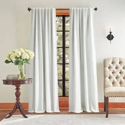 95"x37" Martha Stewart 2pk Spellbound 84" Lined Blackout Curtain Panel White