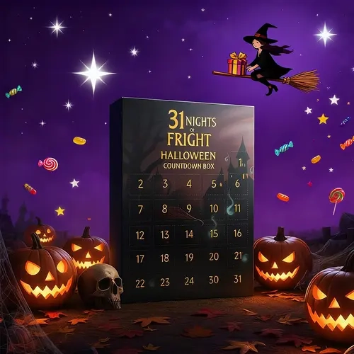 2026 Halloween Themed 31-Day Advent Calendar Gift Set - 3-5cm Plastic Horror Figurines & Miniatures, Daily Surprise Reveal, Collectible Gifts for Home Decor & Festive Party Favors