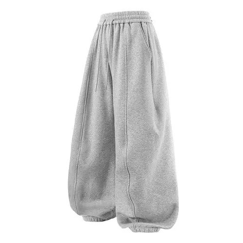 Inflation Men's Baggy Fleece Sweatpants - 51% Cotton 49% Polyester Fiber, Loose Fit Style, Solid Color Wide Leg American Streetwear Joggers, Soft Jogger Trousers for Autumn Winter Casual Sports Menswear Bottoms