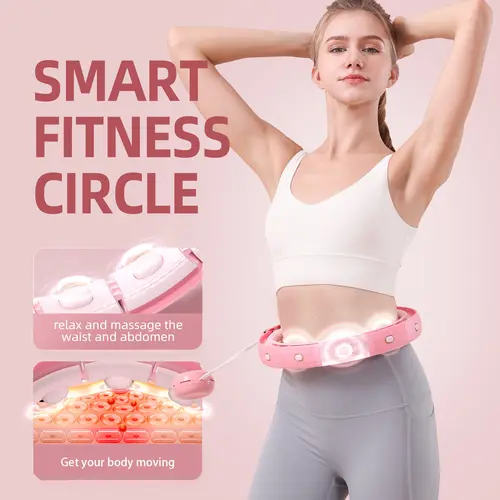 Weighted Hula Hoop for Adults - Detachable 360° Design Smart Exercise Hoop with High-Definition Large Screen, Home Fitness Workout Training Equipment