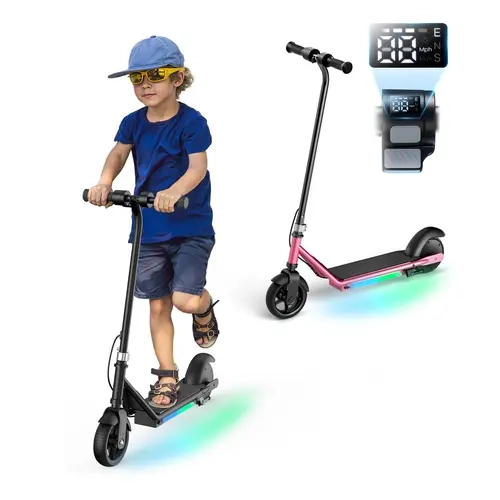 【Halloween gift】LK3 Kids Electric Scooter (Ages 6 - 12): Magnetic Charging, 150W Motor, 3 - Speed Adjustable, LED Display, E - Brake & Foot Brake, Safe & Comfy Ride, 18V2.6Ah