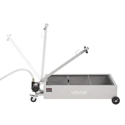 toolupgrade VEVOR 20 Gal Capacity Portable Oil Drain Pan, 120V Pump Mobile Folding Trolley with 7.2ft Hose, T-Folding Handle, Brake-Lock 4 Wheels, Carbon Steel, Leakproof, Corrosion-Resistant, Efficient Oil Draining for Cars, Shops
