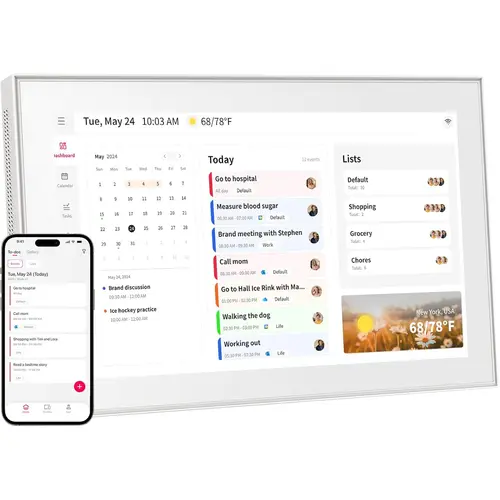 15.6 Inch Wall Planner Digital Calendar & Chore Chart, Smart Touchscreen Interactive Display for Family Schedules, Hearth Display Digital Calendar, Great for Organizing Your 2026-2027 Year summerwins dealsforyoudays,father'sdaygifts