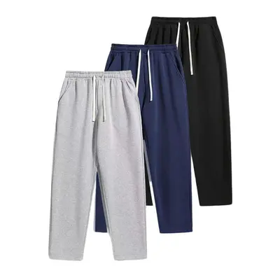 Men's Solid Fashion Sweatpants, Versatile Year Round Wear, Ideal for Autumn and Winter Wide Leg Straight Pants Casual Street Dance Pants Comfortable Winter Home Pants Plus Size Casual Sports Pants with Rivet Design Fashionable and Versatile SpringStatemen