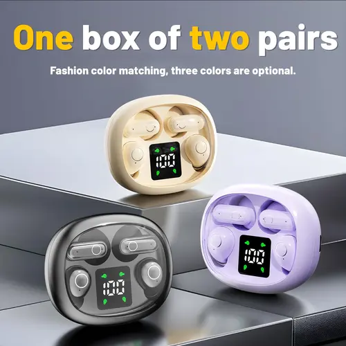 INSONIXN TWS Bluetooth Earbuds (2 Pairs) - Light Weight Earbuds, Mini, Sleep-Ready Mini, Sleep & Sport Duo, Bluetooth 5.4, Short Handle, Sharp Calls, 36hr Battery, Charging Button, Type-C, Waterproof, Easy to Stash, Mother's Day Gift