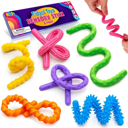 Lesong Sensory Stick Fidget Toys for Kids – Textured or Smooth Tube Style Options, Quiet Classroom Fidgets, Calming Toys for Autism Kids, Anxiety Relief Sensory Toys, Teacher Must-Haves, Summer Wins & Deals For You Days