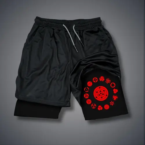 Naruto 80s 90s summer men shorts for men jorts outfit men graphic shorts Double-layer sports shorts Comfortable short shorts summer
