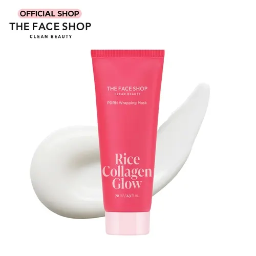 [THE FACE SHOP] Rice Collagen Glow PDRN Wrapping Mask | Peel-Off Radiant Skin Mask with Rice Complex, Collagen & PDRN for Firm, Glass-Like Skin | Korean Skincare, 3.52 Oz