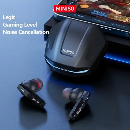 MINISO GM2pro Electronic Audio In-Ear Gaming Wireless Headphones, Bluetooth 5.4 Noise Isolation Solutions, IPX5 Rated Waterproof, Energy-Saving, 60 Hrs Playtime, Built-In Mic, Compatible With Android/iOS