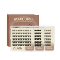 MAXCOMFI Glue-Free Pre-Cut Individual Eyelash Extensions - Cluster Lashes, DIY Cosmetic Makeup Product, Mini Portable Purse Pack for On-the-Go Touch-Ups, Eyelashes Extensions