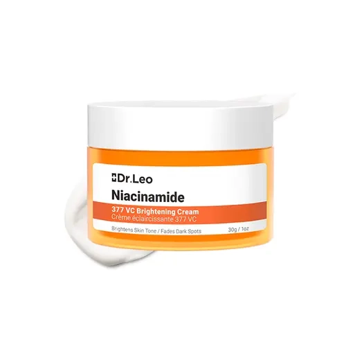 Dr.Leo Niacinamide 377 VC Brightening Cream - Fragrance-Free, Cruelty-Free, UV-Protective Lightweight Moisturizer for Acne-Prone & Combination Skin with Shea, Hyaluronic Acid, Dark Spot Corrector, Tone Evener, Hydrator, Skin Repairer, Radiant Booster