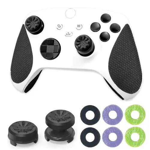 Precision Rings Aim Boost Kit for Xbox 1/Xbox Series X Controllers - Console Controller Accessories with Resistance, 6 Silicone Rings, Black-Purple Performance Thumbsticks to Improve Control for Battles, Back to School Haul