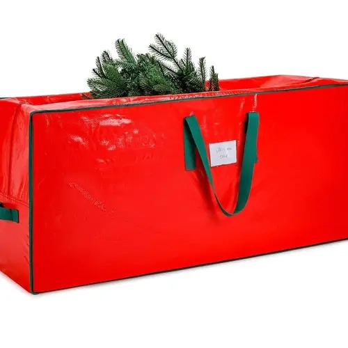 7.5 ft Foldable Waterproof Christmas Tree Storage Bag - Heavy-Duty Large Storage Bags, 48"x16"x20" Sturdy Universal Home Organizer with Reinforced Handle, Dual-Zippered Wide Opening, Shelves-Compatible for Peace of Mind