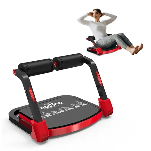 Relifesports Sit-Up Ab Core Trainer - Abdominal Workout Machine with Automatic Rebound Technology, Light Weight, Space-Saving No Assembly, Foldable, Target Different Muscle Groups, Compact Portable Home Gym Equipment for Students (Efficient Abs Exercise)