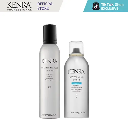 Kenra Volume Mousse Extra 17 & Dry Volume Burst 3 | Alcohol Free Non-drying |  Instant Volume Hairspray