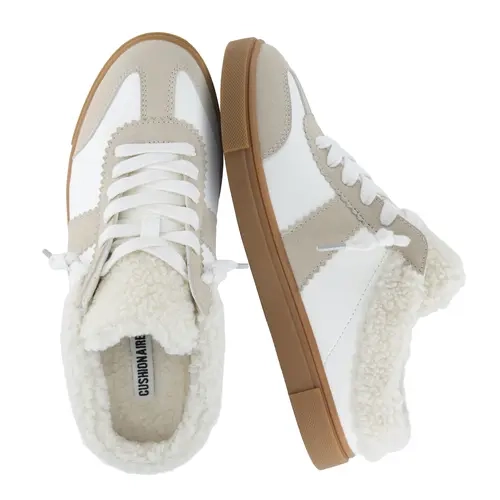 Cushionaire Blade Slip On Sneaker Mules For Women | Faux Leather And Suede Backless Sneakers | Cozy Everyday Mule Sneakers With Soft Lining