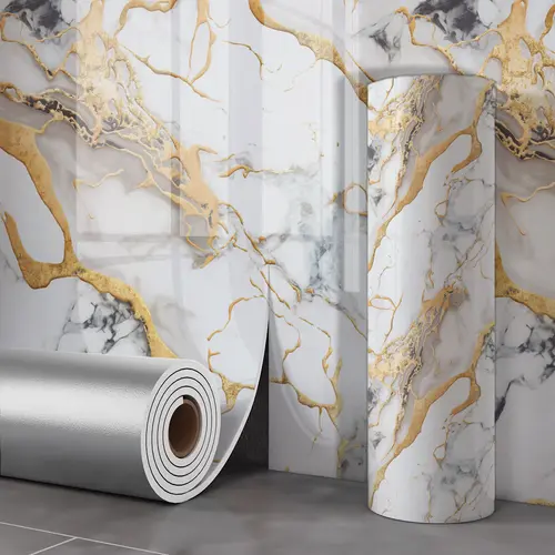 Peel and Stick Marble Wallpaper - 1 Roll, 15.75*118.11/23.62*118.11 in, Waterproof Removable Adhesive, Oil-Resist Top, Heat-Resistant Durable Vinyl Sticker, Easy to Clean for Home Improvement, Kitchen Countertops