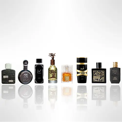 Lattafa Premium Arabian Fragrance Multi-Pack - Fragrance Discovery Set with Ramz, Fakhar, Hayaati, Eternal Oud, Khamrah, Asad, Qaed Al Fursan, Raghba - Guys Gifts Men's Colognes Bundle, Gifts For Him, Boyfriend Birthday Gift