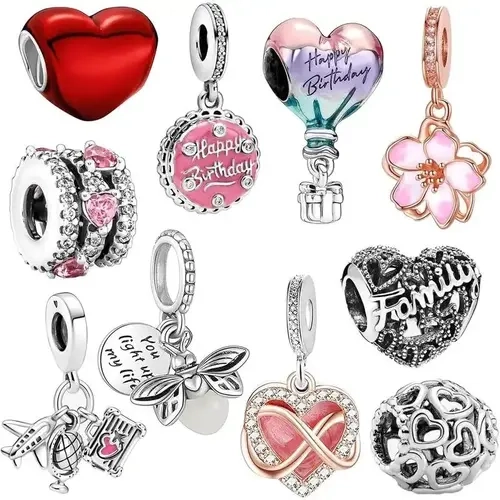 9/10 Pack Silver Charms for Jewelry Making,  Pendant Set for Bracelet Necklace DIY