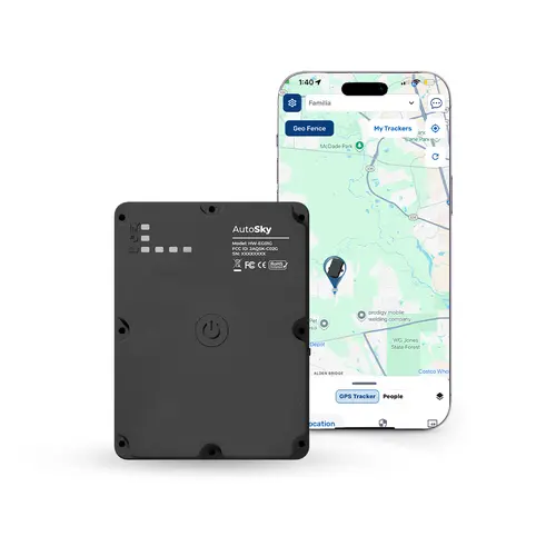 AutoSky 4G LTE Anti-Theft GPS Tracker - Li-ion Batteries, Durable and Portable, Splashproof, Metal Magnet Car-Mounted, Americas-Europe Coverage, Real-Time Monitoring, App Updates, Android Compatible, Vehicle & Asset Tracking