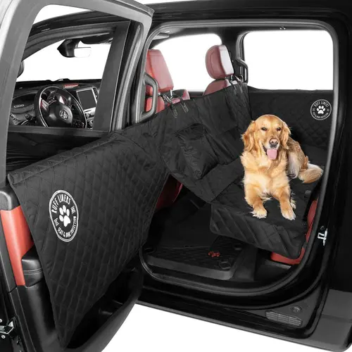 RUFF LINERS Soft Backseat Dog Hammock for Cars, SUVs, Trucks & Vehicles - Mesh Airflow, Smooth Window Seal Slide, Easy-Clean Wash, Door Protection, Anti-Slide Straps, Anchor Straps, Fits Many Cars