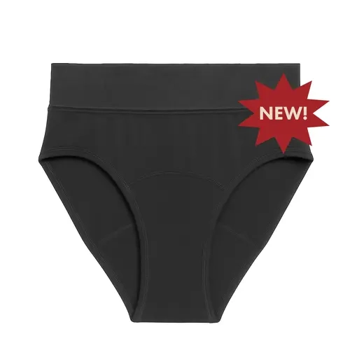 Women's High-Rise Elastic Period Panties for Adults - Underwear for Women with Core-Hugging High Waist, Plain Basic Look, Heavy Flow Support, Minimalist Flow Stretch Design, Comfortable Secure Fit