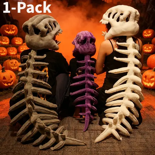 Dinosaur Skeleton Headgear Pillow, 4 Color Options, Perfect for Fun Party Cosplay & Sofa Lounging, Unisex Design-Does not make a sound