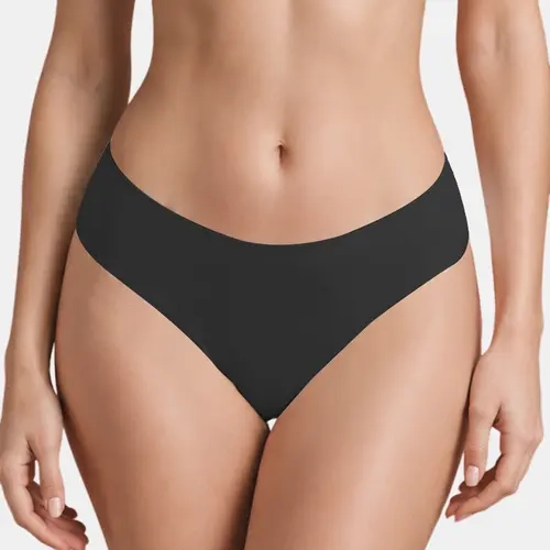 SOFT INTENTION No Show Camel Toe Cover Thongs For Women - Seamless Design, Basic Fit, G-String, Gym Basics, Comfortable Underwear