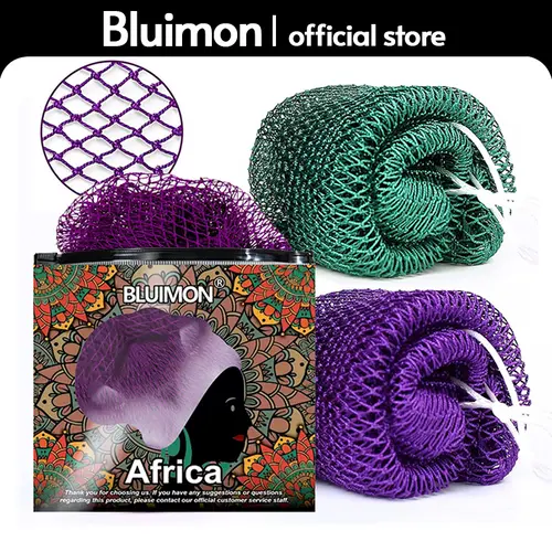 Bluimon African Exfoliating Net Sponge Ethically Sourced from Nigeria Bath Sponge Smooth Skin Shower Body Care Tool Quick-Drying Hygienic Solution Summervibes