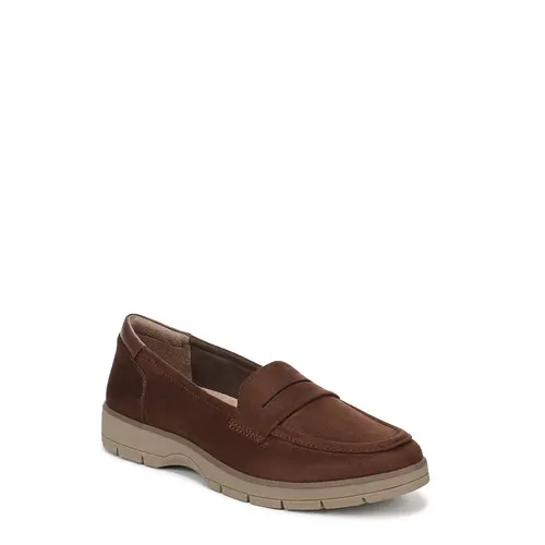 Dr. Scholl's Women's Nice Day Platform Penny Loafers - Faux Leather Slip-On Athleisure Loafers, 1 3/4 Inch Heel, Plant-Based Foam, Arch Support, Flexible Sole, Anti-Microbial, Wide Width Women's Shoes for Everyday Wear