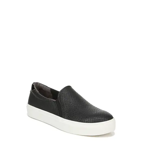 Dr. Scholl's Women's Nova Faux Leather Round Toe Slip-On Sneakers - 1 and 3/4 inch Lightweight Platform, Arch Support, Medium & Wide Width, Casual Fashion Shoes, Airplanes & Road Trips Ready