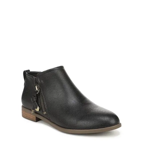 Dr. Scholl's Women's Casual Reverie Ankle Boot Heels - Medium & Wide Widths, 1 in Stacked Heel, All-Season Footwear, Recycled Fiber, TPR Sole, Arch Support, Anti-Microbial, 15% Cushy Algae-Infused Bloom® Foam, Zip, Effortless Wear