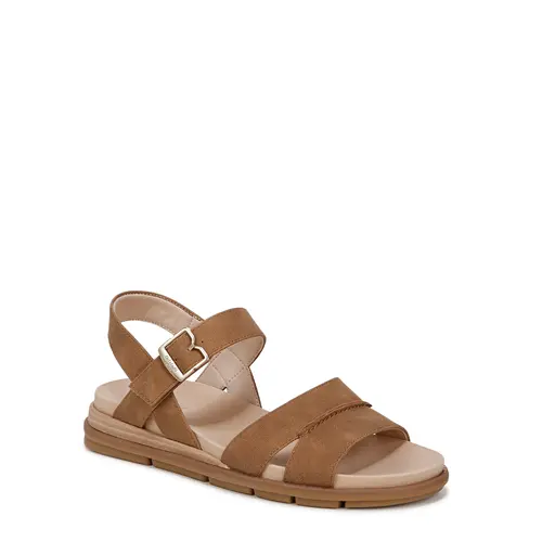 Dr. Scholl's Women's Adjustable Band Sandals - Low-chem Faux Leather Ankle Footwear, Quarter Strap Buckle, 1" Sport Lift, Lightweight Cushioning, Sport Hybrid Sole Grip, 1-Piece Conscious Packaging Box
