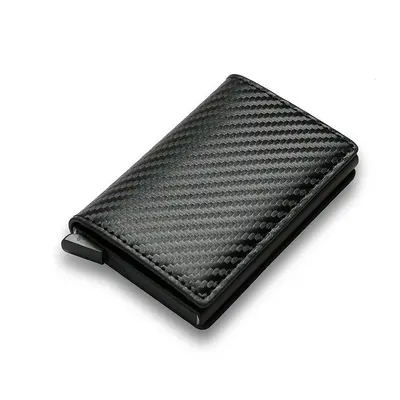 BIGWIG Men's Wallet, RFID Blocking Aluminum Credit Card Organizer with RFID Protection, Ultra-Slim Fiber Design, Automatic Pop-Up Function, Suitable for Business and Daily Use