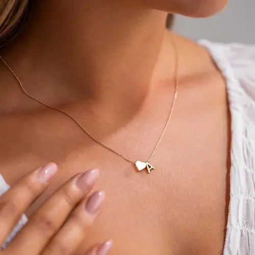 Turandoss 14K Gold Plated Brass Hexagon Initial Necklace - Dainty Gold Letter Fashion Pendant, Female 18"+2" Extension Dainty Layered Necklace, Cute Gift for Girlfriend