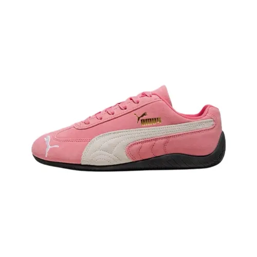 Women's Puma Speedcat OG Magic Rose Retro Low Top Flat Trainers - Premium Pink Suede, Striped Rubber Walking Shoes, Old School Sneaker for Casual, Training Use